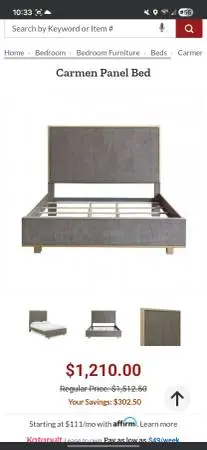 Macys Queen panel bed modern
