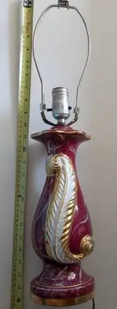 MCM Pink Lustre ceramic lamp Vintage Mid Century