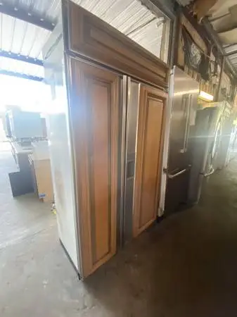 48W Wood Panel Sub Zero Side by Side Refrigerator Model #690/F Used