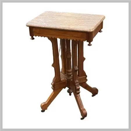 Victorian Eastlake Walnut Wood Parlor Table