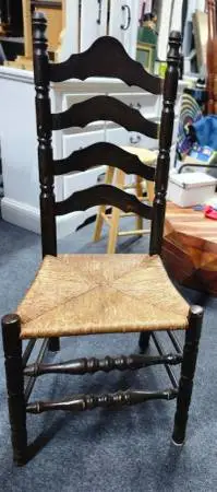 Ladder Back Side Chair Rush Seat