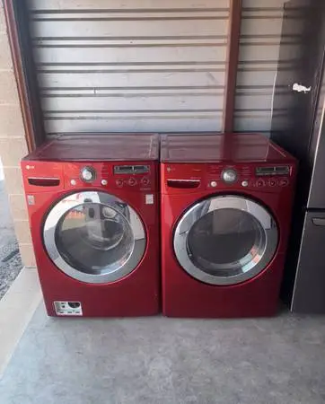 Red LG Washer And Electric Dryer Matching Set