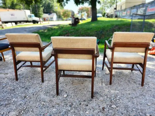 Jems Risom Walnut Lounge Chairs