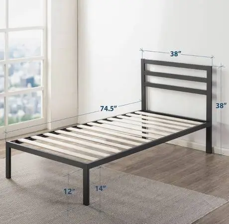 Mellow Modernista Classic 14 Metal Twin Platform Bed Black