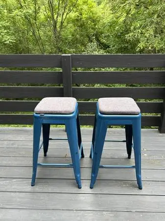 metal counter stools (magnetic cushions optional)