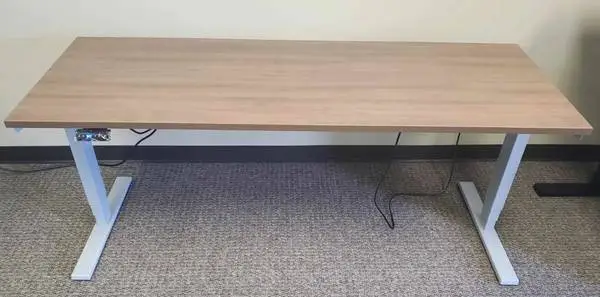 *2 NEW 66w Walnut Height &Width Adjustable Base Sit Stand Desk Reg$750