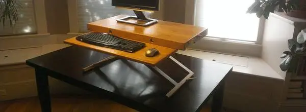 Ergonomic keyboard monitor height adjustment platform