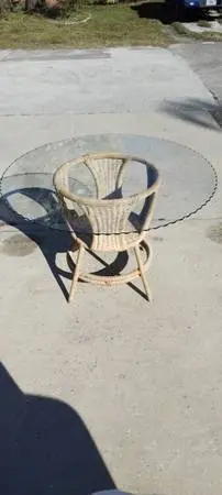 Wicker dining table