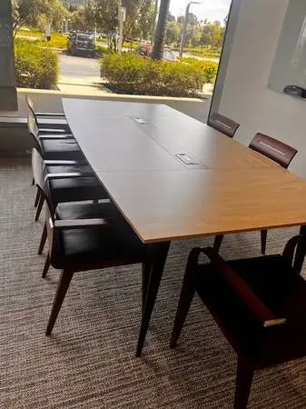 Cherry wood-Black Leather Side-Conf. Chairs