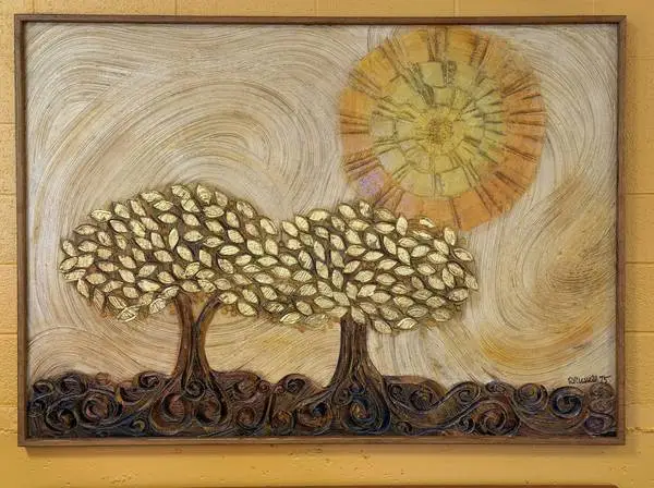 Rare & Large Rusty Russell Wall Art, 1975