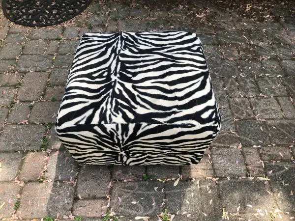 Zebra Animal Print Cube Ottoman Animal Print Cubed Seat