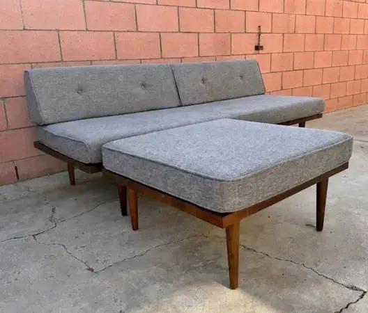 casara modern daybed & ottoman mcm style