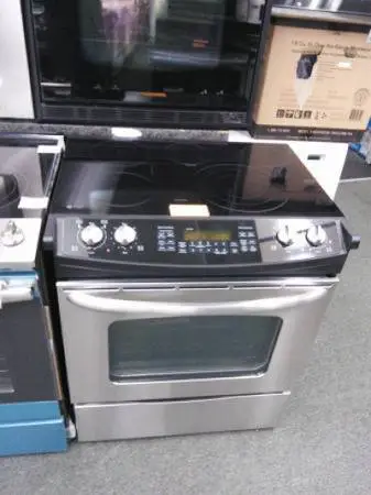 🍅👶 STAINLESS GE ELECTRIC GLASS TOP SLIDE IN RANGE OVEN STOVE