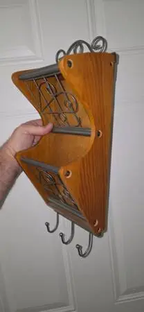 Vintage Wood Wall Mail Holder....... perfect cond