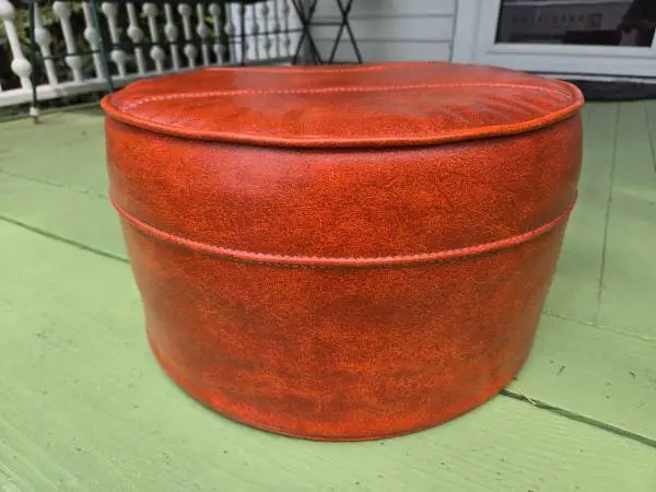 Mid Century Modern Vinyl Hassock