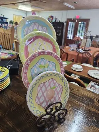 Whimsical, cottage core patterned plates