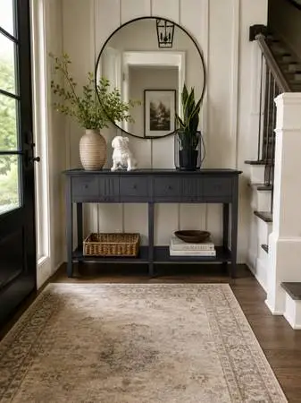 Gray accent table, sofa table