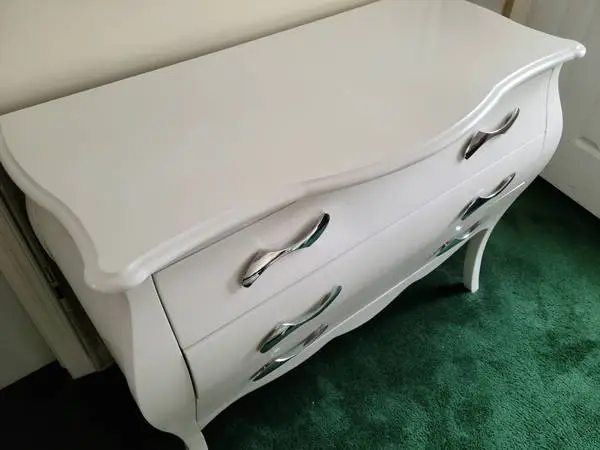 4 Piece White Bedroom Set-Best Offer-Leather/Dresser/Nightstand