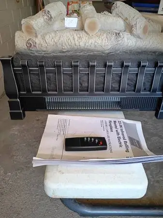 Real fireplace insert.