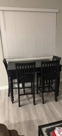 Buffet table and 4 chairs/dinette set
