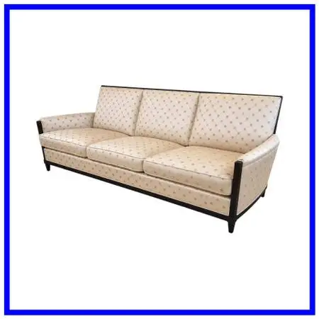 Donghia Golden Sofa With Exposed Wood Frame