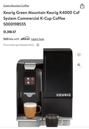 Keurig k4000 commercial coffee maker