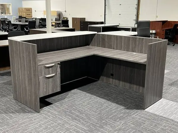 *9 colors New L Shape Reception Desk Workstations w/2 Drawer File