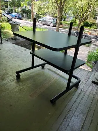 Cool, Distinctive Black Table or Desk on Wheels