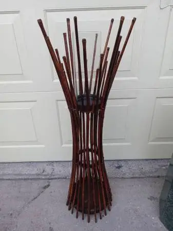 Tall Bamboo plant holder or candle holder