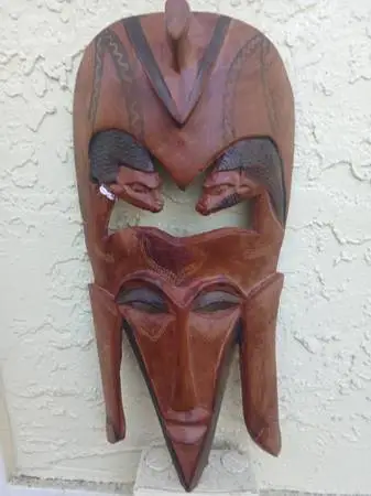 LARGE WOOD MASKS / WALL ART /TIKI MASKS