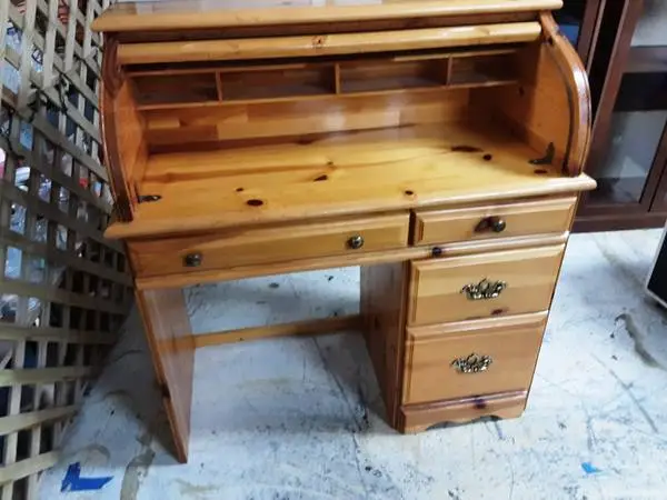 Pine Roll Top Desk 10663