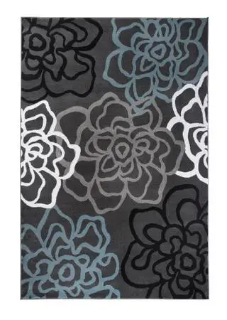 Contemporary Floral Dark Gray 5 ft. 3 in x 7 ft. 3 in Indoor Area Rug
