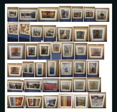 Tuesday 8/18  9am-4pm Museum Glass Framed Artwork Sale New$395-690