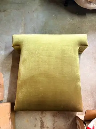 NEW Large green velvet floor chair or ottoman,