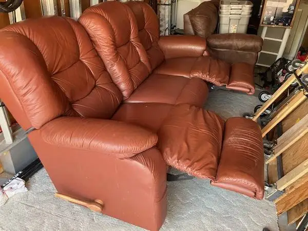 La-Z Boy leather couch with recliners