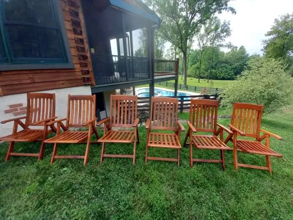 6 Beautiful Solid Teak Folding Chairs