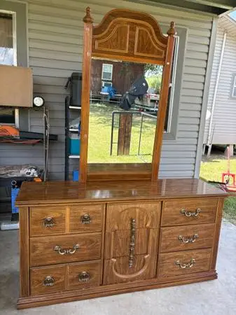 Dresser with Mirror and Matching Nightstand