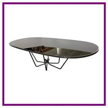 Coup Detat Bespoke Black Glass Dining Table. Estimate Price: $16,800