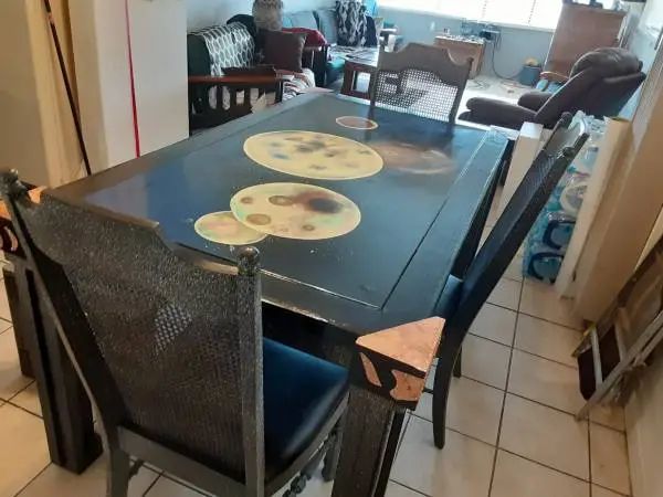Stunning Table & Chairs Painted and Refinished by local artist.