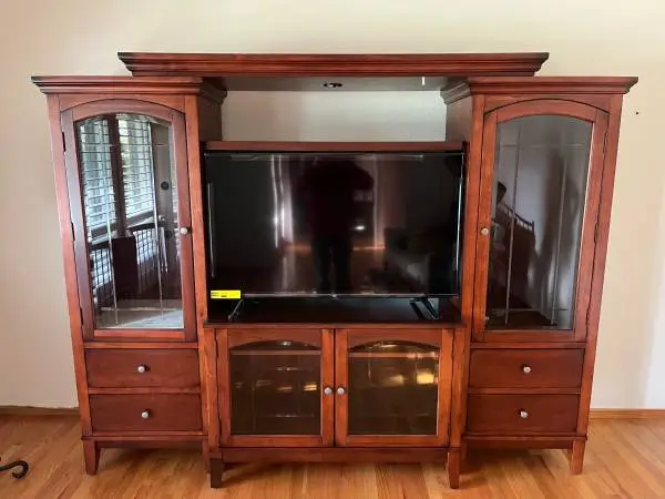 Entertainment Center Lighted Shelving Unit