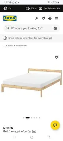 Almost New.
IKEA Full Size Bed Frame.
Very Short Time Use
