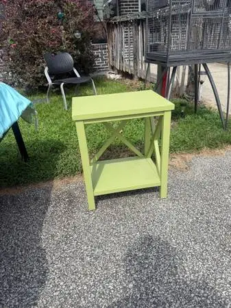 Modern Farmhouse Green Side Table with Lower Storage Shelf