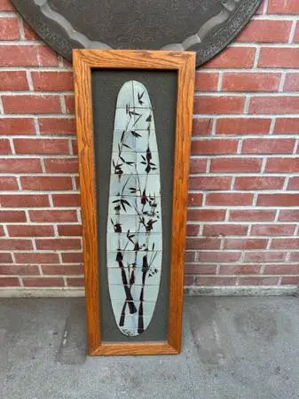 David Pollock IXOYE Art Pottery Stoneware Bamboo Framed