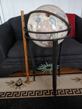 Replogle World Globe, 37 wrought iron stand, 16 World Classic Series