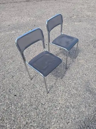 TWO NESTING CHAIRS KITCHEN CHAIR SIZE & HEIGHT YOU GET BOTH FOR $20 (C