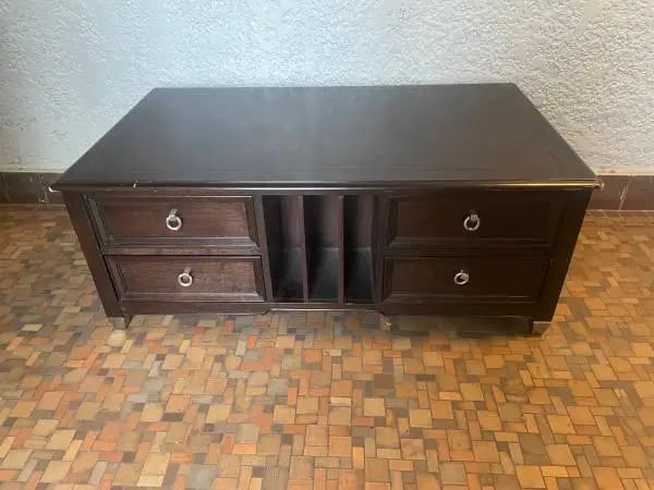 Wooden Brown Umber Lift Top Cocktail Coffee Storage Magazine Table