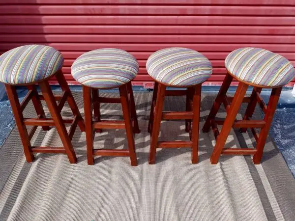 2 Bar Stools padded swivel seat