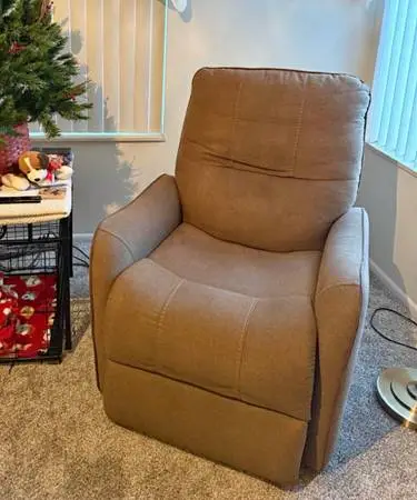 power lift recliner chair with massage light brown color(address in description)