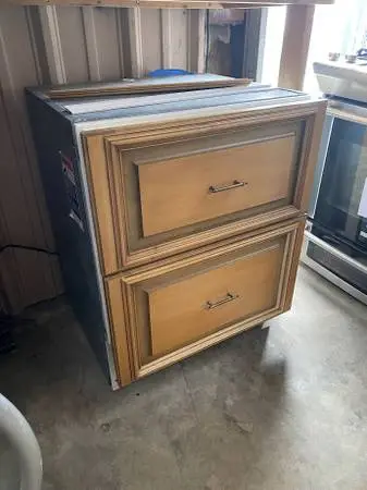 Wood Panel Sub-Zero Double Drawer Refrigerator Model #700 BR Used