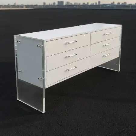 Vintage 1970s Retro Space Age 6 drawer dresser/ credenza, mid century